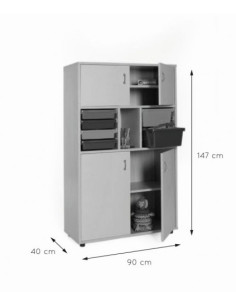 MUEBLE MEDIO ARMARIO 4 PUERTAS CUBETERO HAYA MOBEDUC 600315HPS18 2