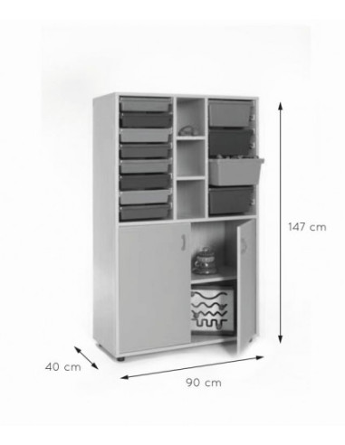 MUEBLE MEDIO ARMARIO Y CUBETERO HAYA MOBEDUC...