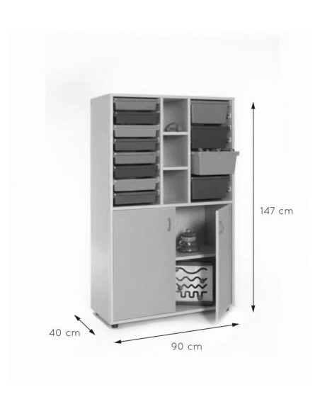 MUEBLE MEDIO ARMARIO Y CUBETERO HAYA MOBEDUC 600316HPS18