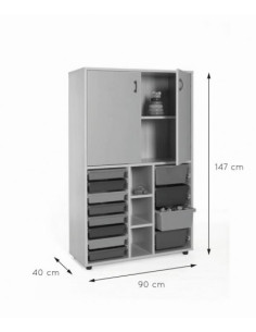 MUEBLE MEDIO CUBETERO Y ARMARIO HAYA MOBEDUC 600317HPS18 2