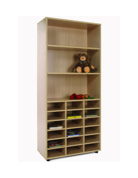 MUEBLE ALTO CASILLERO Y ESTANTERÍA HAYA MOBEDUC 600405HP18