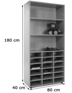 MUEBLE ALTO CASILLERO Y ESTANTERÍA HAYA MOBEDUC 600405HP18 2