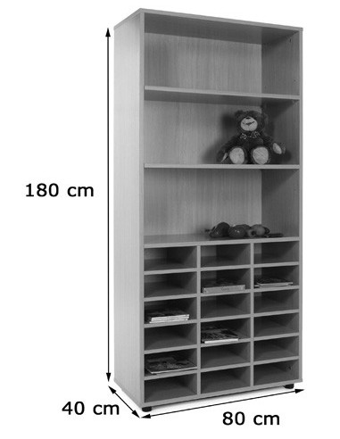 MUEBLE ALTO CASILLERO Y ESTANTERÍA HAYA MOBEDUC...
