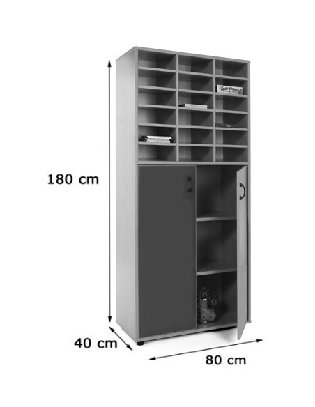 MUEBLE ALTO ARMARIO Y CASILLERO HAYA MOBEDUC 600409HPS18