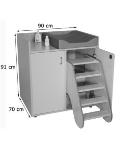 MUEBLE CAMBIADOR CON ESCALERA GIRATORIA (2 PUERTAS) HAYA MOBEDUC 600708HPS18 2
