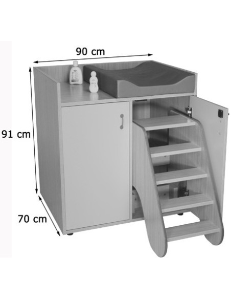 MUEBLE CAMBIADOR CON ESCALERA GIRATORIA (2 PUERTAS) HAYA MOBEDUC 600708HPS18