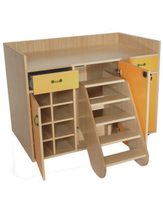 MUEBLE CAMBIADOR CON ESCALERA GIRATORIA (3 PUERTAS) HAYA MOBEDUC 600709HPS18