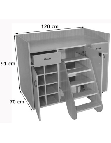 MUEBLE CAMBIADOR CON ESCALERA GIRATORIA (3...