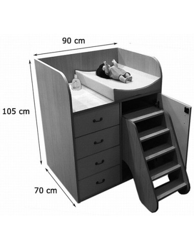 MUEBLE CAMBIADOR CON ESCALERA GIRATORIA Y...