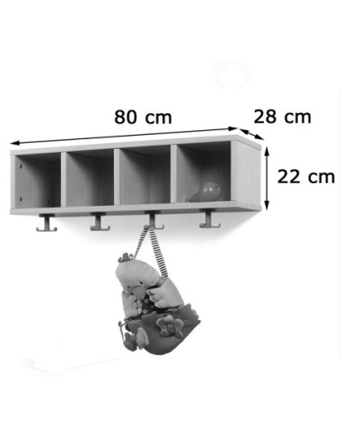 MUEBLE PERCHERO 4 CASILLAS 80-22 HAYA MOBEDUC...