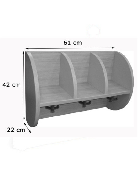 MUEBLE PERCHERO "QUESITOS" 3 CASILLAS 605 HAYA MOBEDUC 600618H19