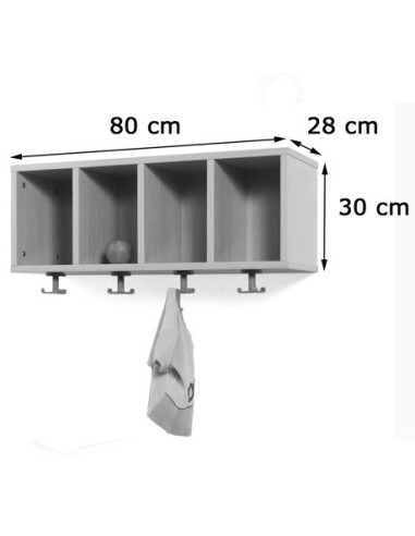 MUEBLE PERCHERO 4 CASILLAS 80-30 HAYA MOBEDUC...