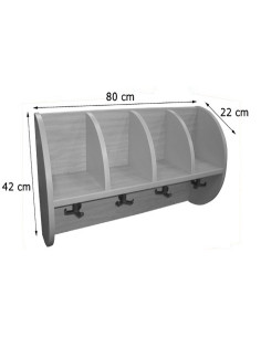 MUEBLE PERCHERO "QUESITOS" 4 CASILLAS 800 HAYA MOBEDUC 600619H19 2