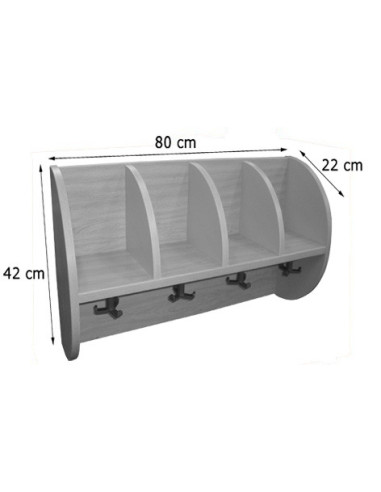 MUEBLE PERCHERO "QUESITOS" 4 CASILLAS 800 HAYA...