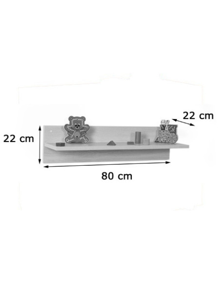 BALDA CON SOPORTE TRASERO 800 HAYA MOBEDUC 600622H18