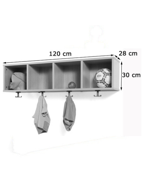 MUEBLE PERCHERO 4 CASILLAS 120-30 HAYA MOBEDUC 600606H18