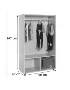 MUEBLE PERCHERO ABIERTO CON BARRA HAYA MOBEDUC 600617HP18 2