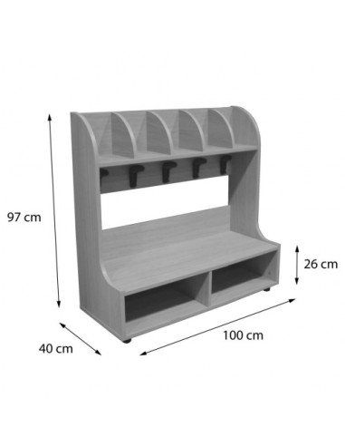 BANCO ZAPATERO PERCHERO 5 CASILLAS HAYA MOBEDUC...