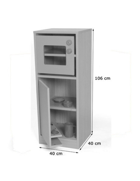 COCINITA MÓDULO FRIGORÍFICO Y MICROONDAS HAYA MOBEDUC 602012H18