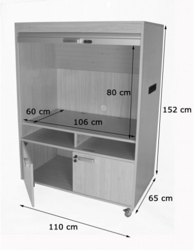 MUEBLE TELEVISIÓN Y VÍDEO BAJO CON PERSIANA...