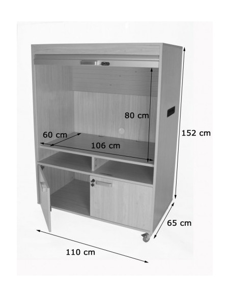 MUEBLE TELEVISIÓN Y VÍDEO BAJO CON PERSIANA HAYA MOBEDUC 600910HRC18