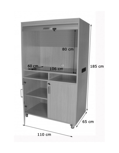 MUEBLE TELEVISIÓN Y VÍDEO ALTO CON PERSIANA HAYA MOBEDUC 600911HRC18