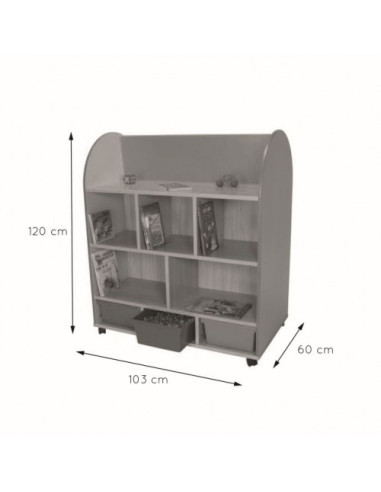 MUEBLE EXPOSITOR DE LIBROS OVALADO HAYA MOBEDUC...