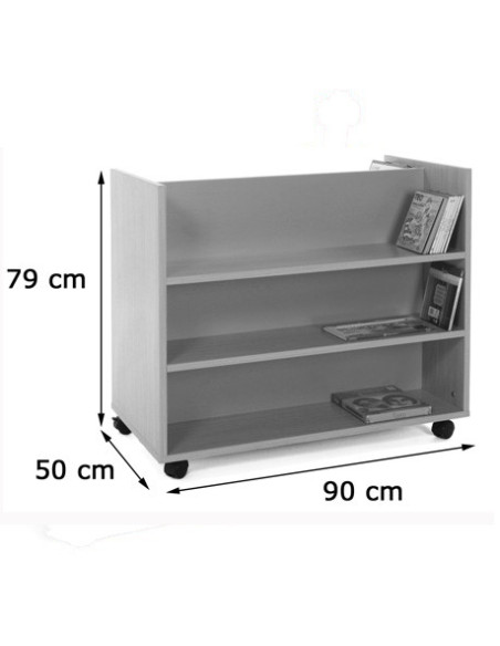 CARRO LIBRERÍA DOBLE FRONTAL HAYA MOBEDUC 600903HR18