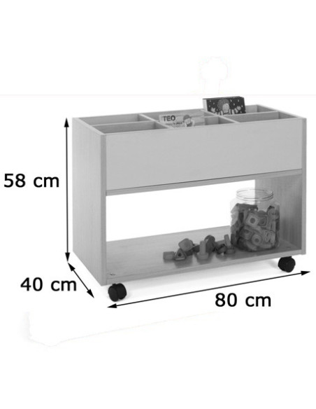 CARRO LIBRERÍA ALTO HAYA MOBEDUC 600904HR18