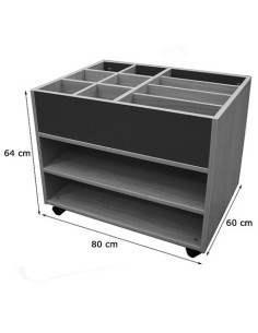 CARRO LIBRERÍA ALTO DOBLE CARA HAYA MOBEDUC 602111HR18 2