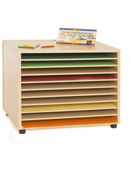 MUEBLE ARCHIVADOR DE CARTULINAS HORIZONTAL HAYA MOBEDUC 600908HP18