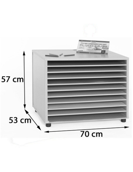 MUEBLE ARCHIVADOR DE CARTULINAS HORIZONTAL HAYA MOBEDUC 600908HP18