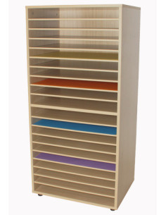 MUEBLE ARCHIVADOR DE CARTULINAS DOBLE HAYA MOBEDUC 602208HP18