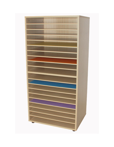 MUEBLE ARCHIVADOR DE CARTULINAS DOBLE HAYA MOBEDUC 602208HP18