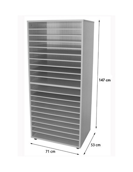 MUEBLE ARCHIVADOR DE CARTULINAS DOBLE HAYA MOBEDUC 602208HP18