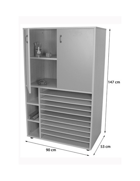 MUEBLE CARTULINERO Y ARMARIO (ANCHO 90 CM) HAYA MOBEDUC 602211HPS18