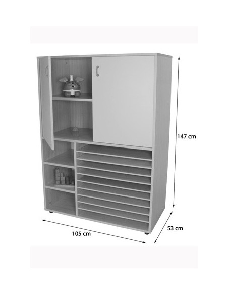 MUEBLE CARTULINERO Y ARMARIO (ANCHO 105 CM) HAYA MOBEDUC 602212HPS18