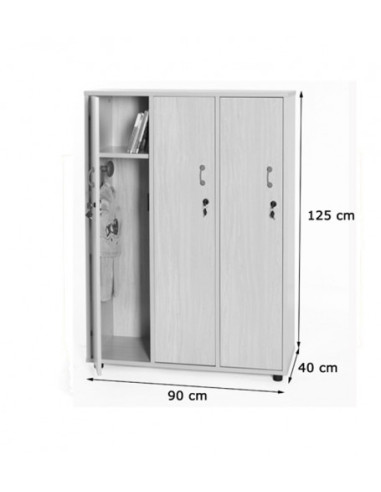 MUEBLE TAQUILLA 3 NIÑOS 125 CM ALTO CON LLAVE...