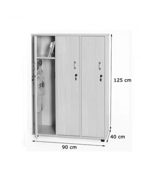 MUEBLE TAQUILLA 3 NIÑOS 125 CM ALTO CON LLAVE HAYA MOBEDUC 600614HPC18