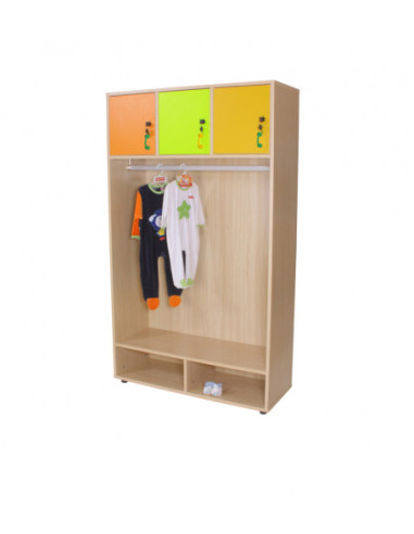 MUEBLE PERCHERO ABIERTO CON BARRA Y 3 PUERTAS...