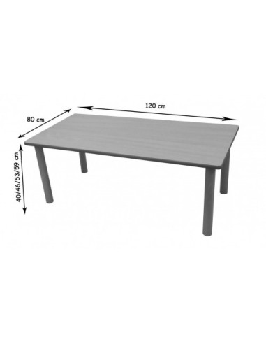 MESA RECTANGULAR 120X80 CM (TALLA 0 - 3) HAYA...