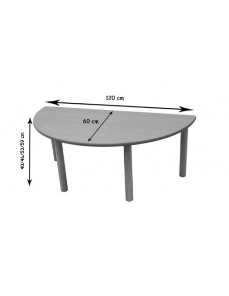 MESA SEMIREDONDA 120 CM (TALLA 0 - 3) HAYA MOBEDUC 600553H180