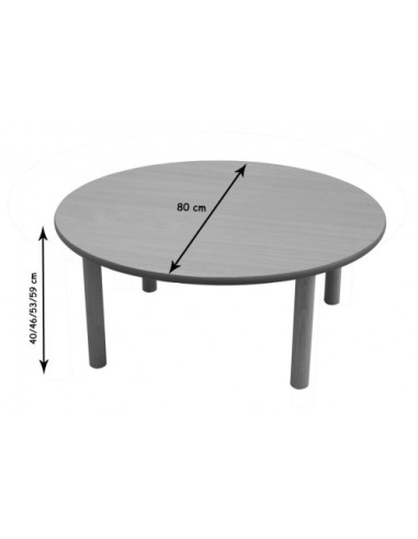 MESA REDONDA DIAM. 80 CM (TALLA 0 - 3) HAYA...
