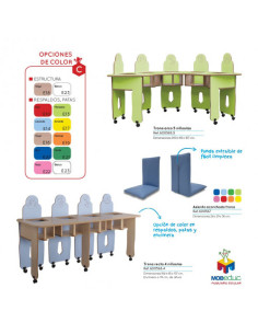 TRONA RECTA 4 NIÑOS/ AS HAYA MOBEDUC 600568H196