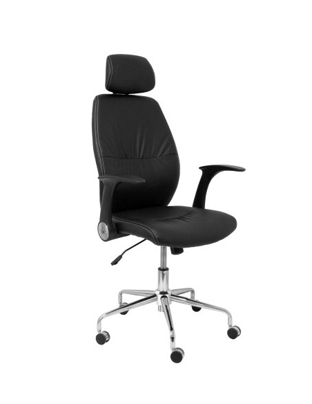 SILLA HUELVES SIMILPIEL NEGRO CON CABECERO PIQUERAS Y CRESPO 239DBSPNEC