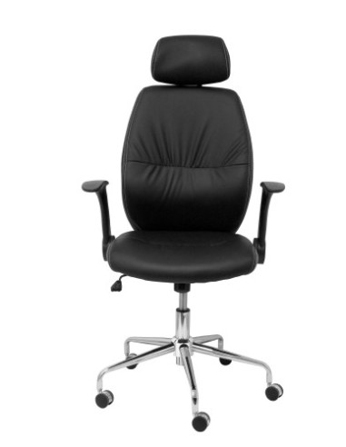 SILLA HUELVES SIMILPIEL NEGRO CON CABECERO...