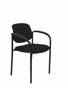 SILLA FIJA VILLALGORDO BALI NEGRO CHASIS NEGRO CON BRAZOS PIQUERAS Y CRESPO 27NBALI840CB