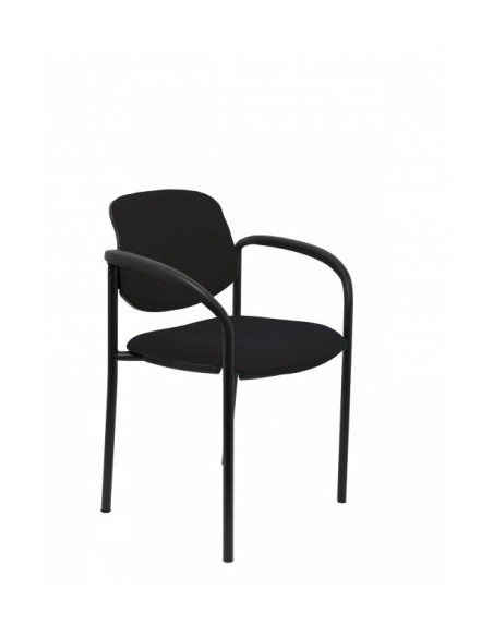 SILLA FIJA VILLALGORDO BALI NEGRO CHASIS NEGRO CON BRAZOS PIQUERAS Y CRESPO 27NBALI840CB