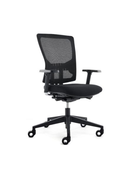 SILLA OFICINA RD937-4 ASIENTO TAPIZADO NEGRO / RESPALDO MALLA NEGRA ROCADA 937V19-4