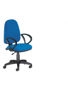 SILLA OPERATIVA TAPIZADA TELA AZUL CON APOYABRAZOS ROCADA RD930/3+956